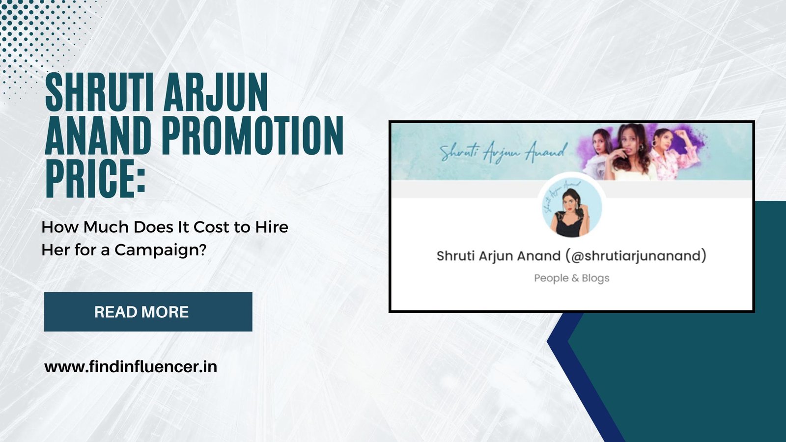 Shruti Arjun Anand Promotion Price 